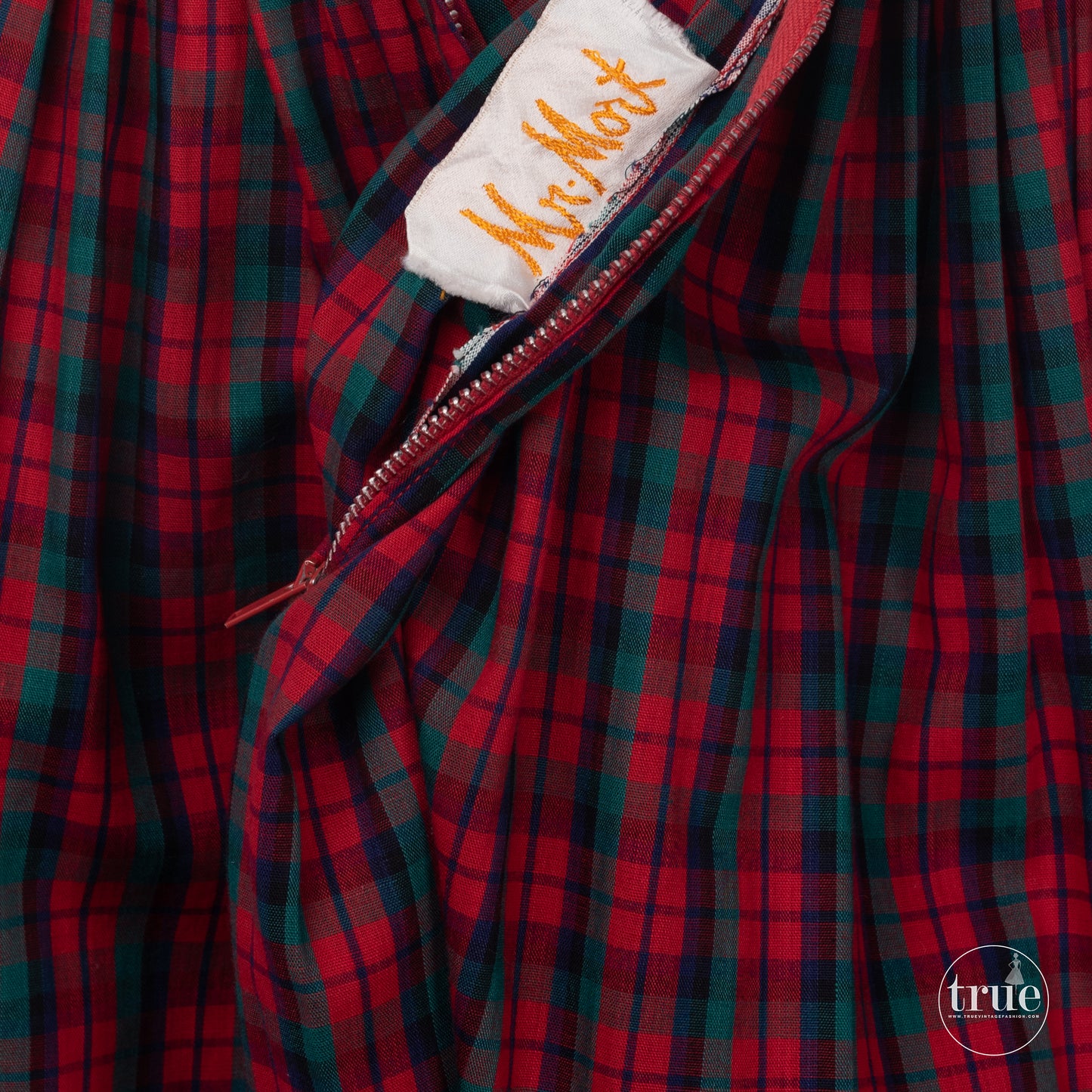 vintage 1950's dress ...classic Mr. Mort red plaid tartan halter dress and bolero jacket