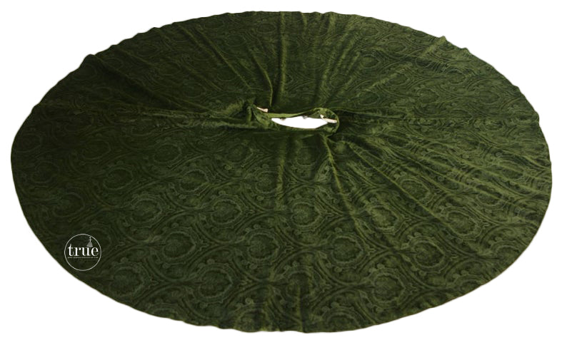 vintage 1950's 2 pc dress set ...gorgeous Nelly de Grab embossed green velvet skirt and top
