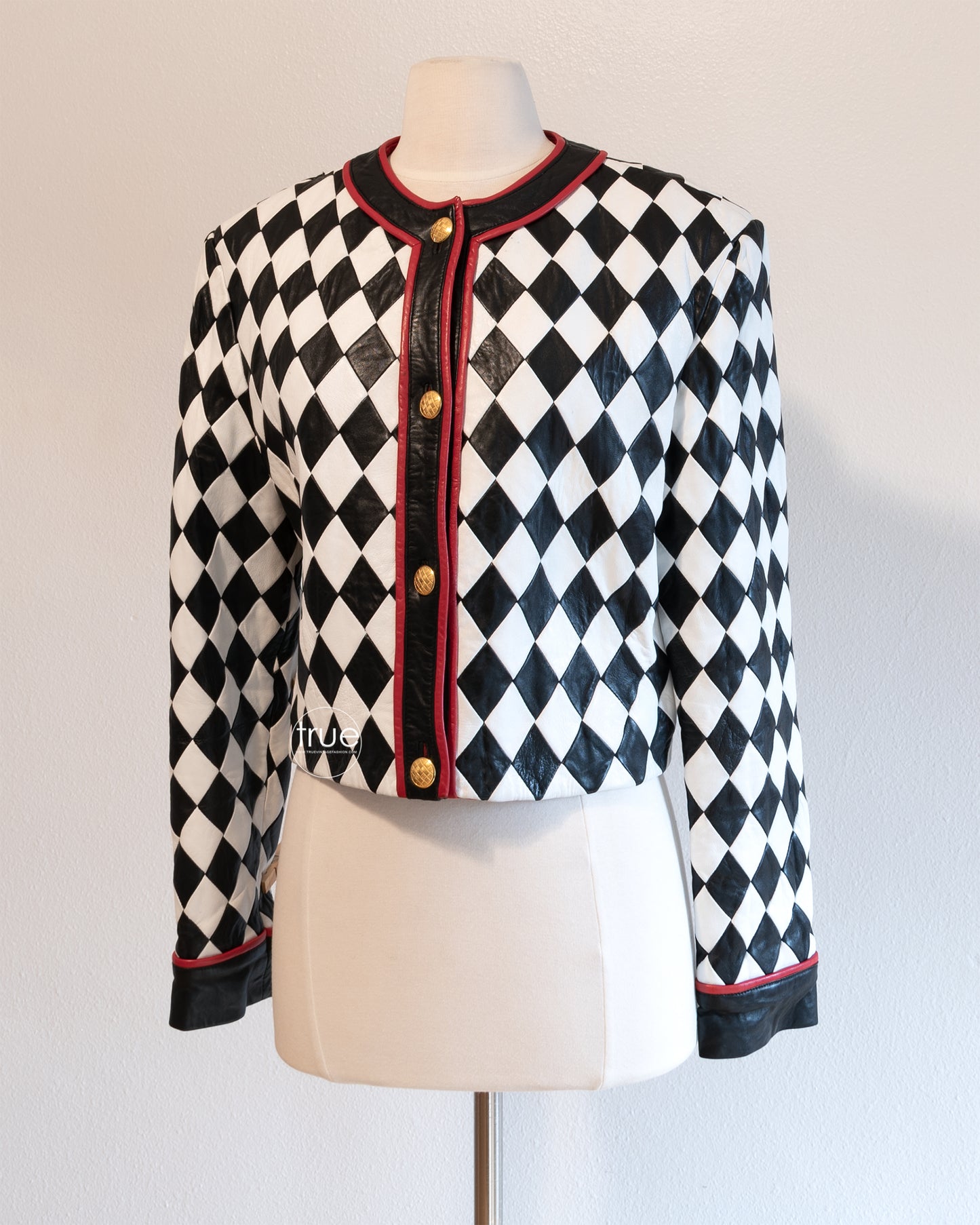 vintage 1980's jacket ...phenomenal signed NORTH BEACH LEATHER checkered leather jacket