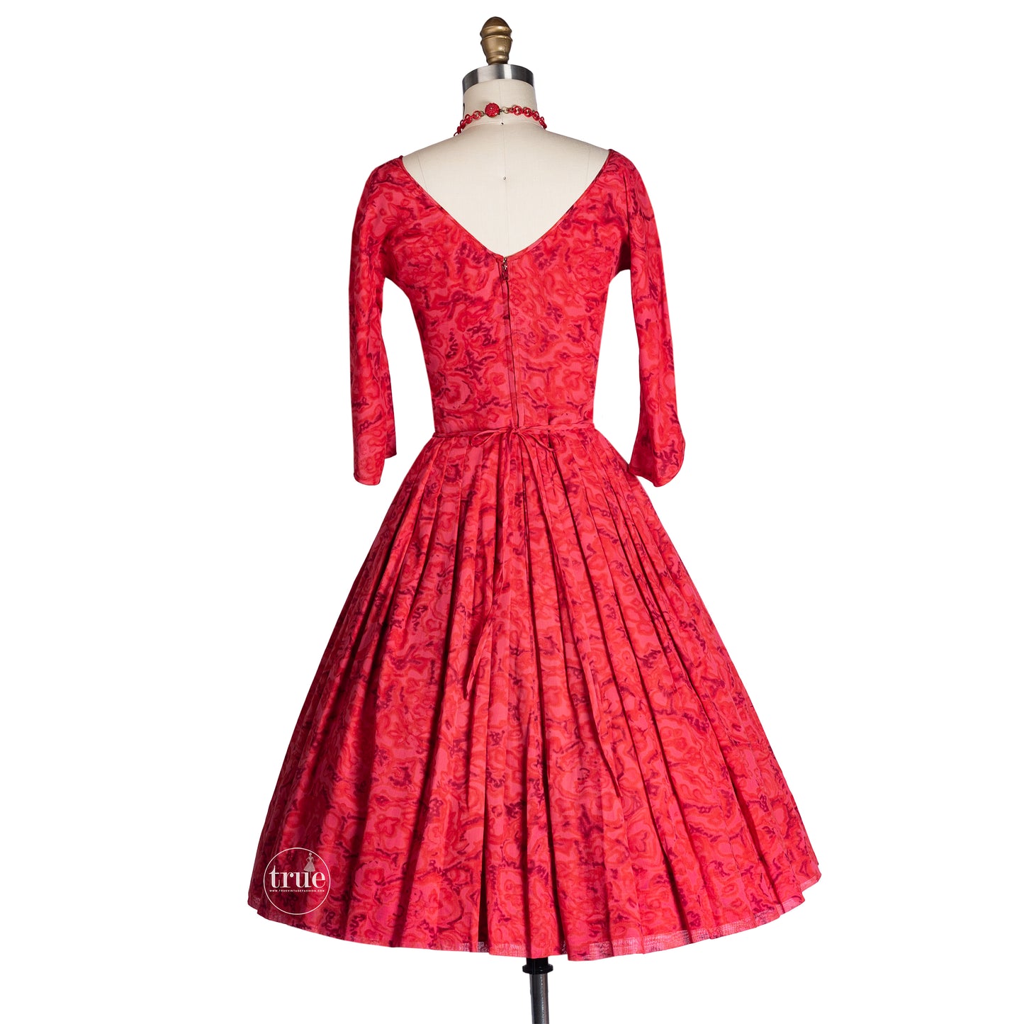 vintage 1950's dress ...classic Pat Premo watercolor floral impressionist print cotton voile full skirt dress