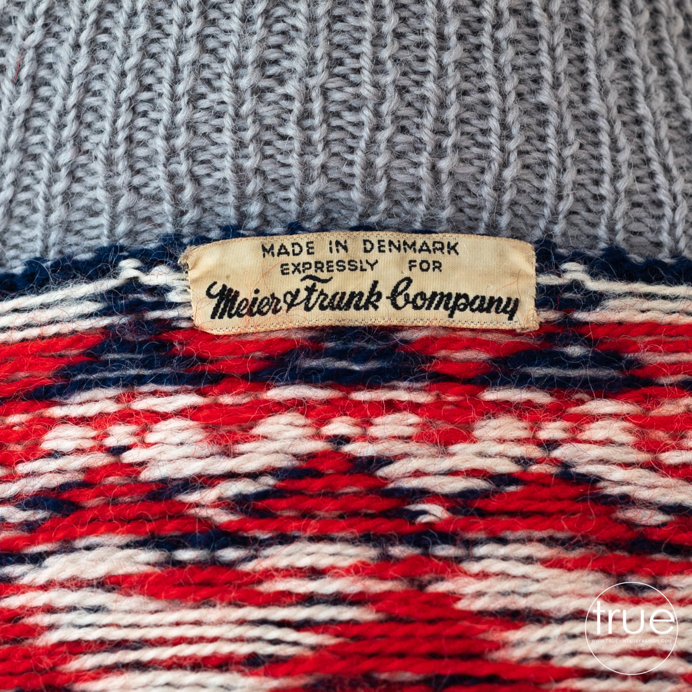 vintage 1940's sweater ...classic danish Paul Mage for Meier & Frank ski sweater