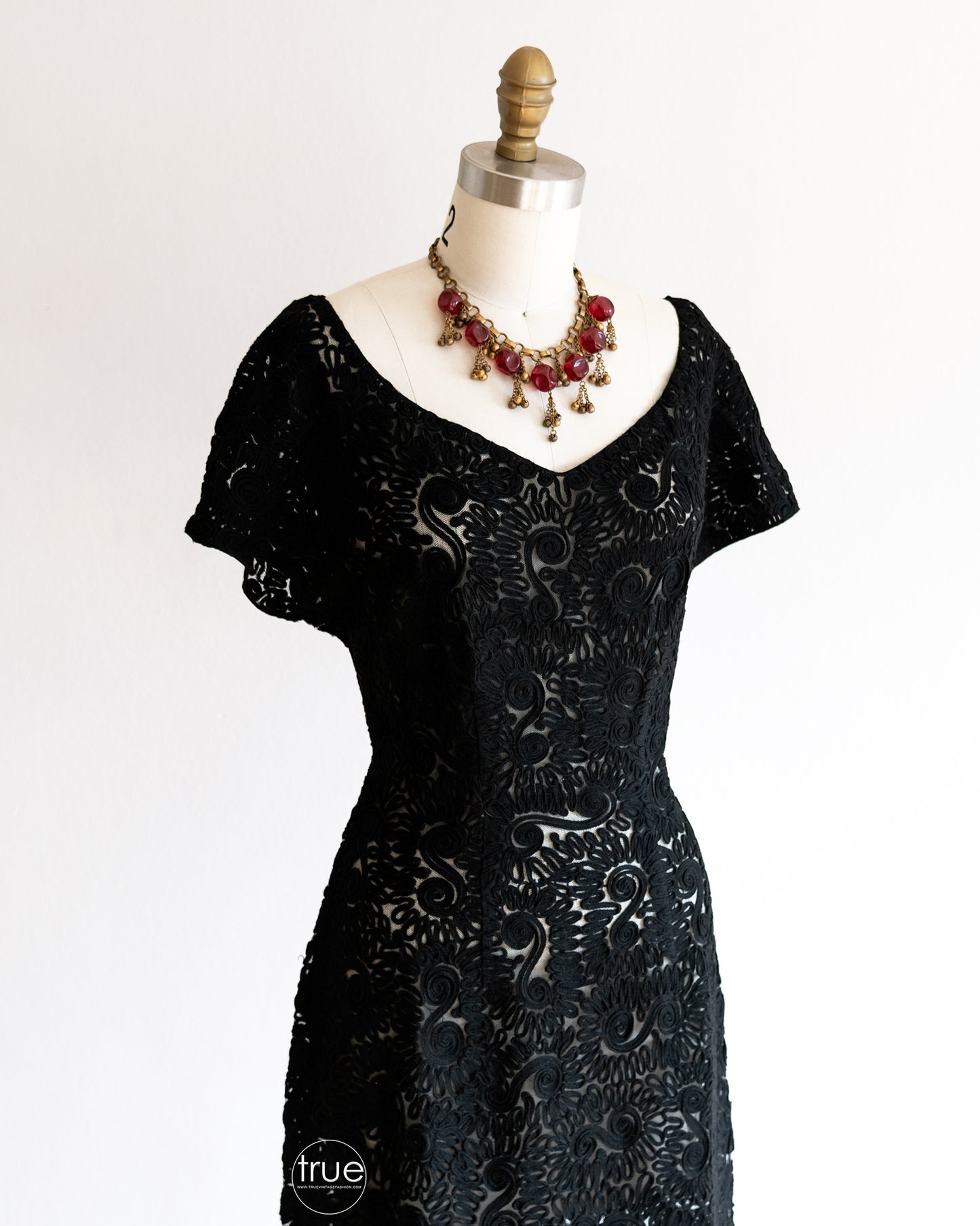 vintage 1950's dress ...gorgeous Hexi by Perutz Brothers wool ribbon dress