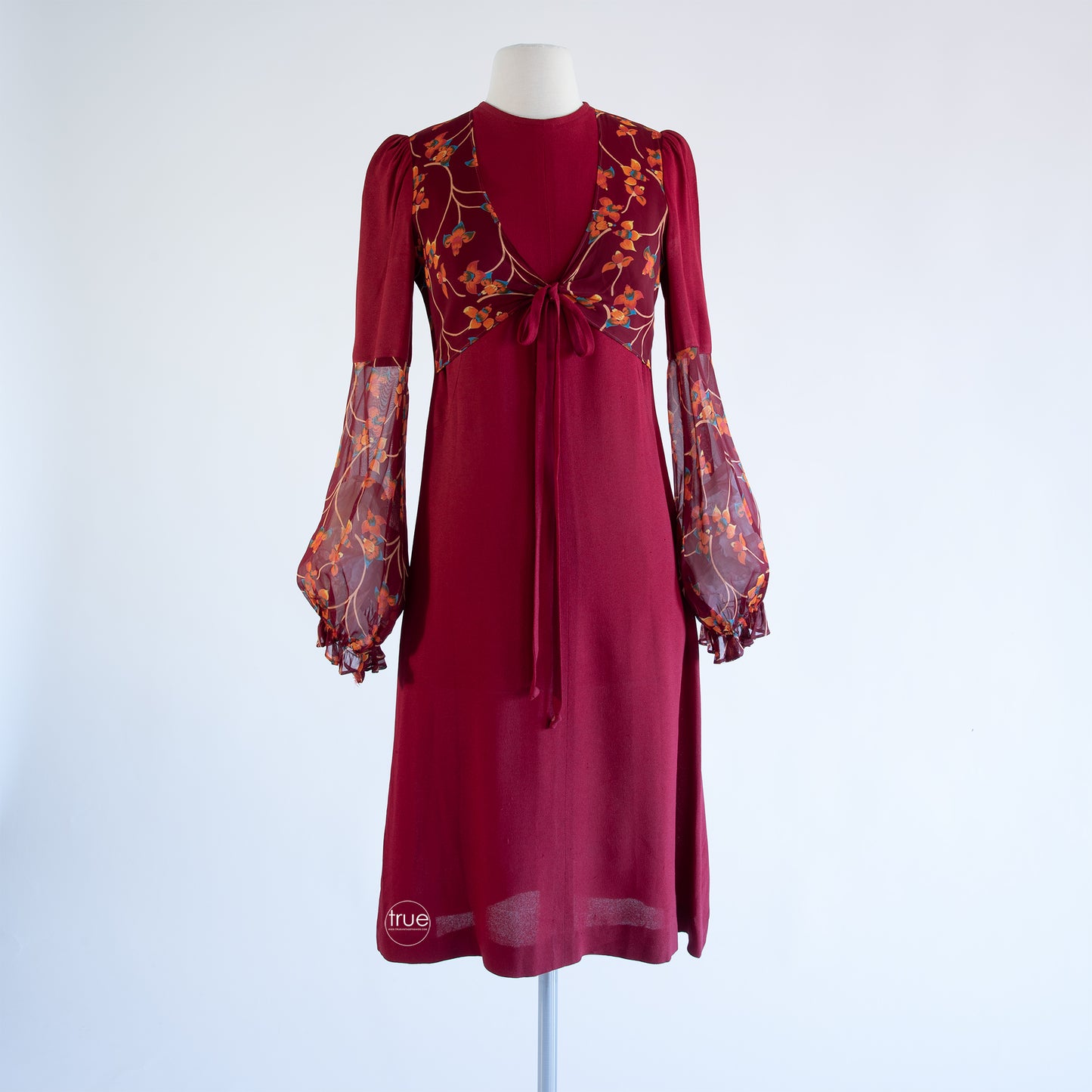 vintage 1960's dress ...beautiful RADLEY of London cranberry moss crepe dress
