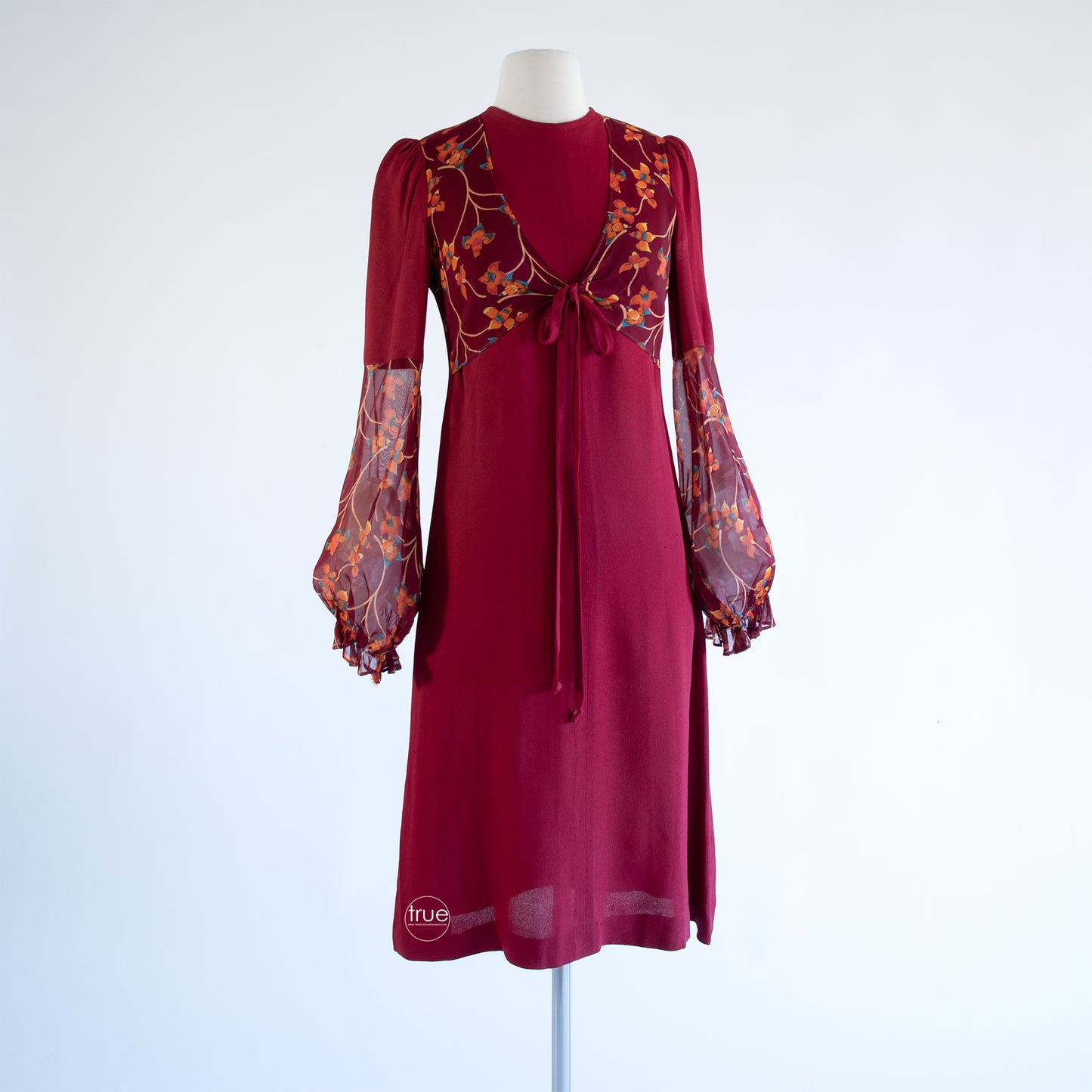 vintage 1960's dress ...beautiful RADLEY of London cranberry moss crepe dress