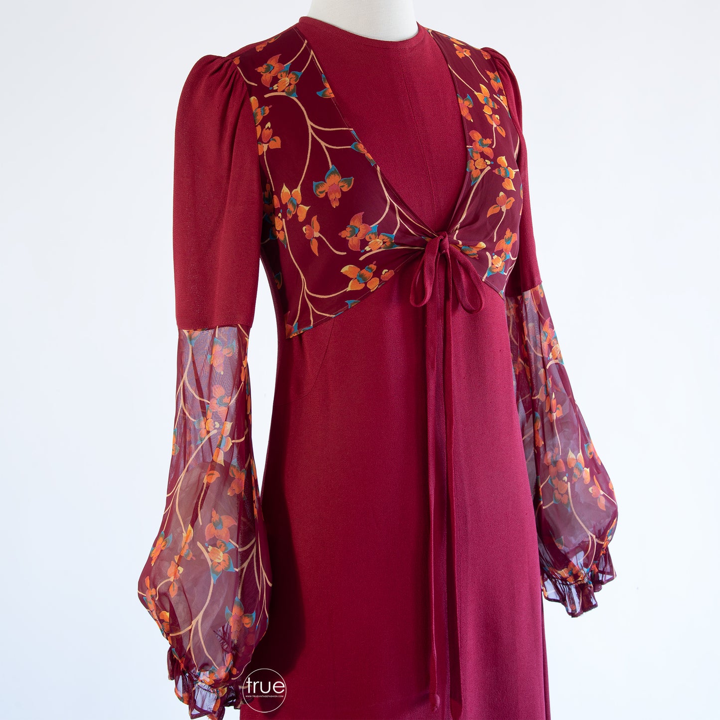 vintage 1960's dress ...beautiful RADLEY of London cranberry moss crepe dress