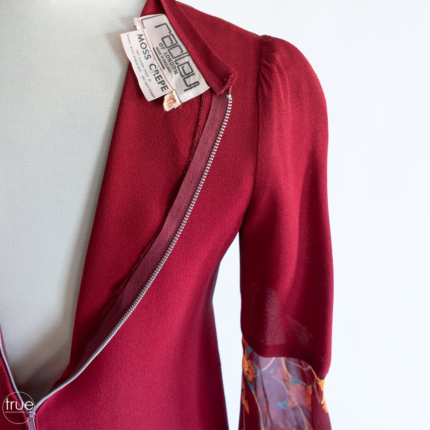 vintage 1960's dress ...beautiful RADLEY of London cranberry moss crepe dress