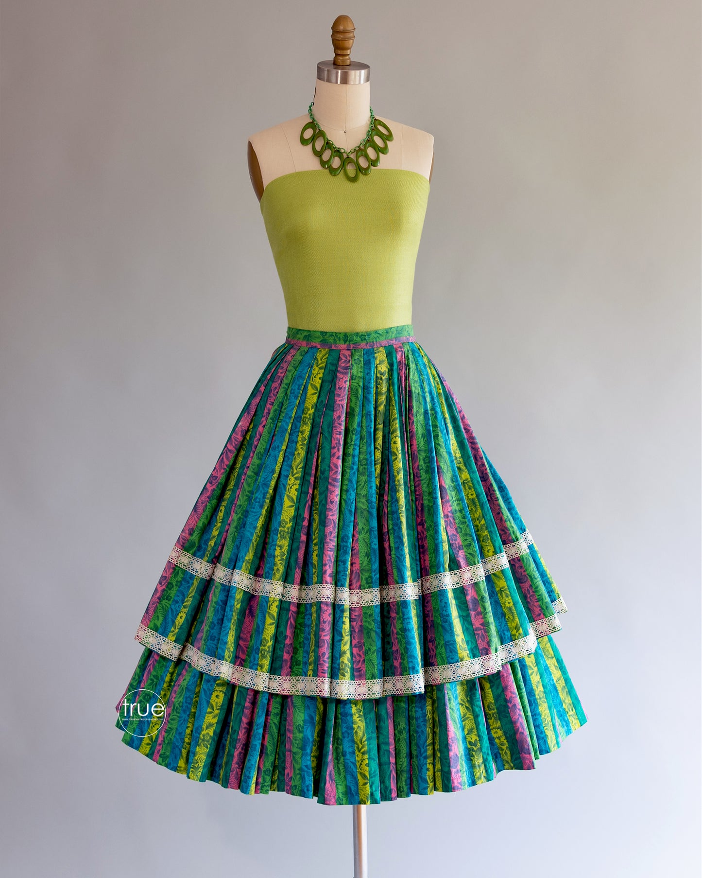 vintage 1950's skirt ...fabulous RAINBOW floral full CIRCLE skirt & cape/cover-up