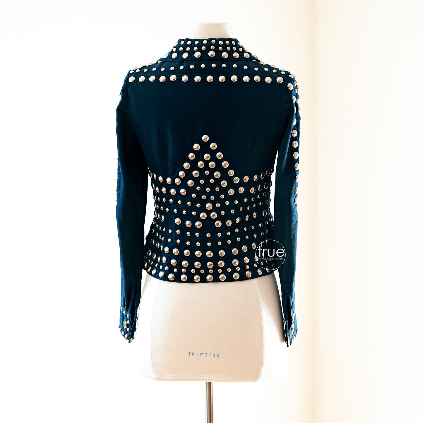 vintage 1960's jacket ...rockstar dream RONCELLI navy blue denim heavily metal studded jacket
