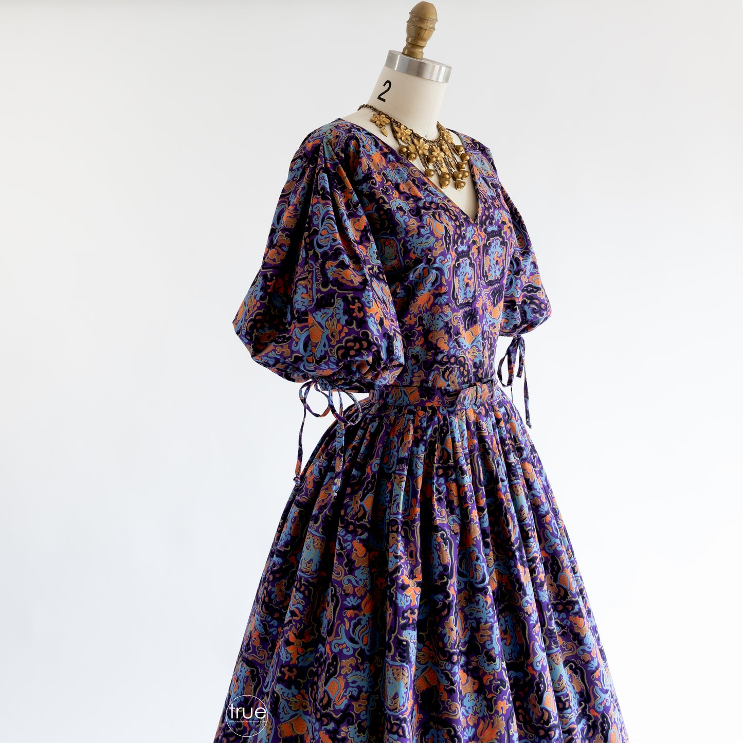 vintage 1950's dress ...coveted designer Carolyn Schnurer Flight to India dress