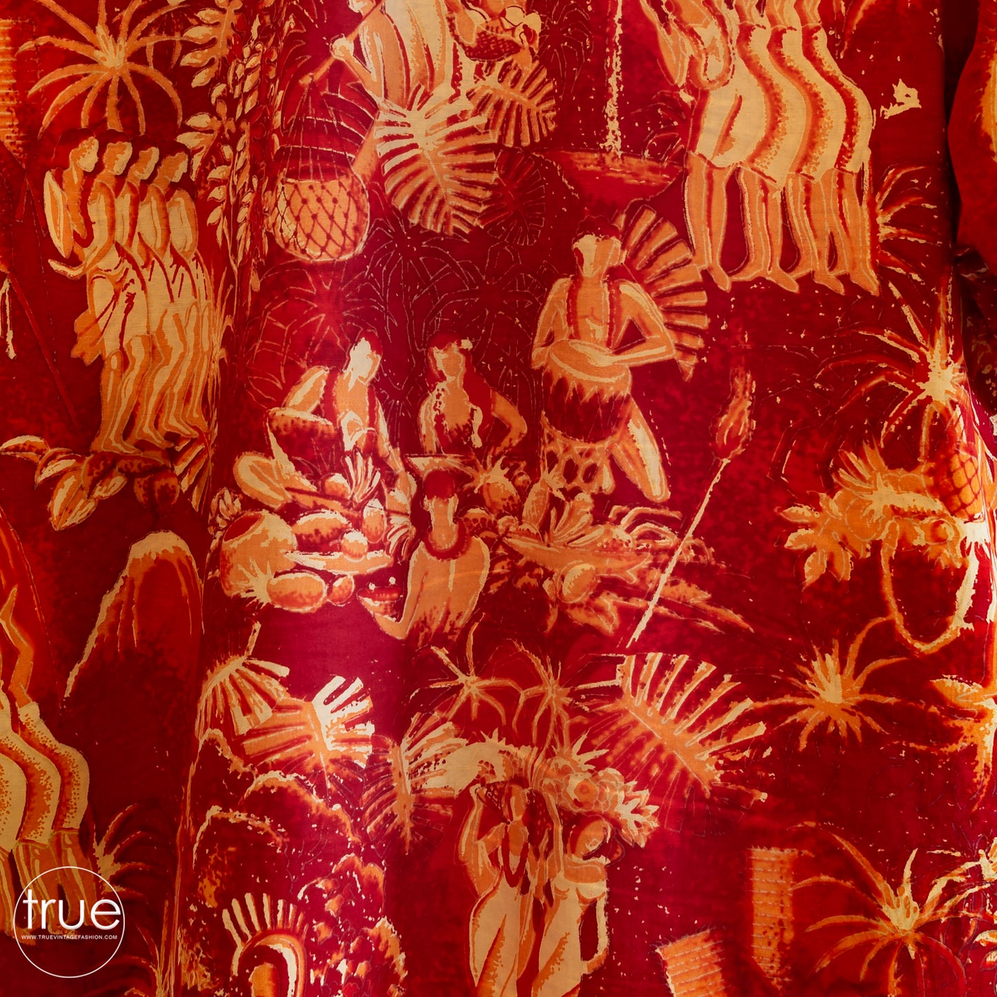vintage 1950's shirt ...men's ALFRED SHAHEEN hand printed hawaiian shirt
