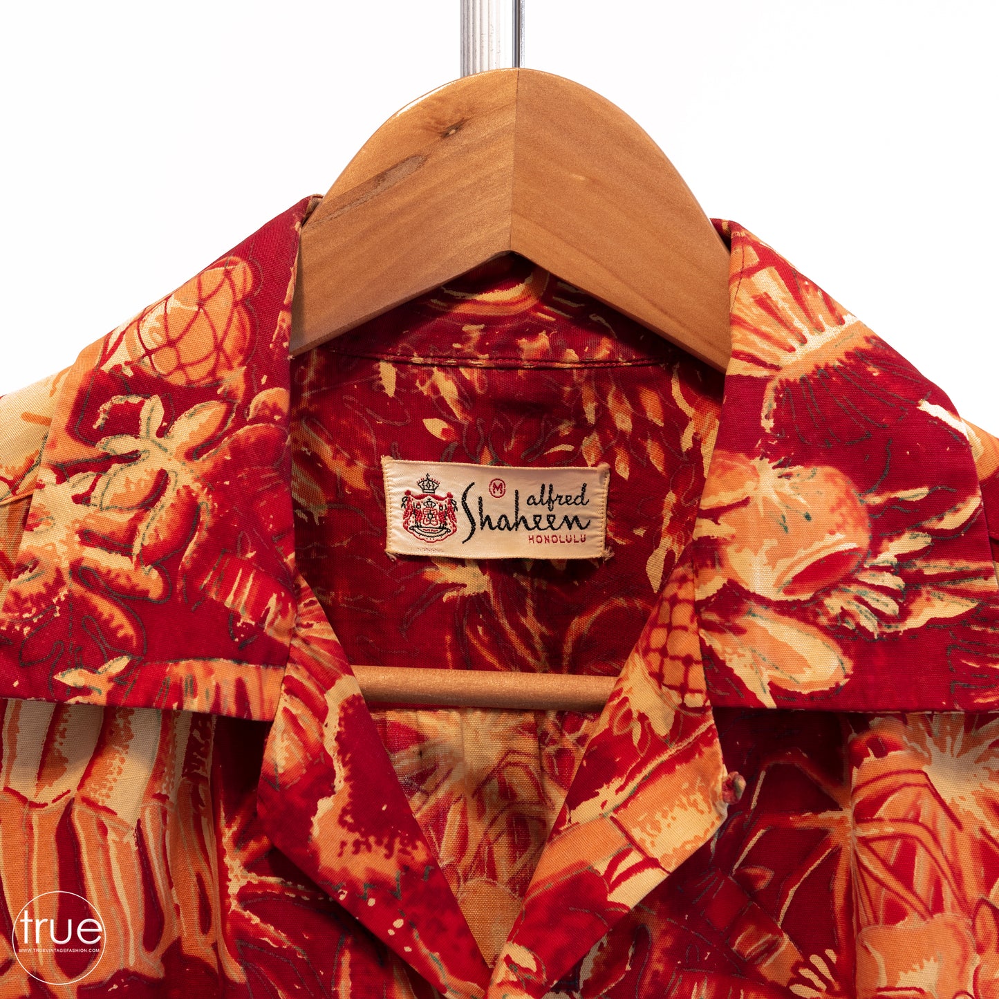 vintage 1950's shirt ...men's ALFRED SHAHEEN hand printed hawaiian shirt