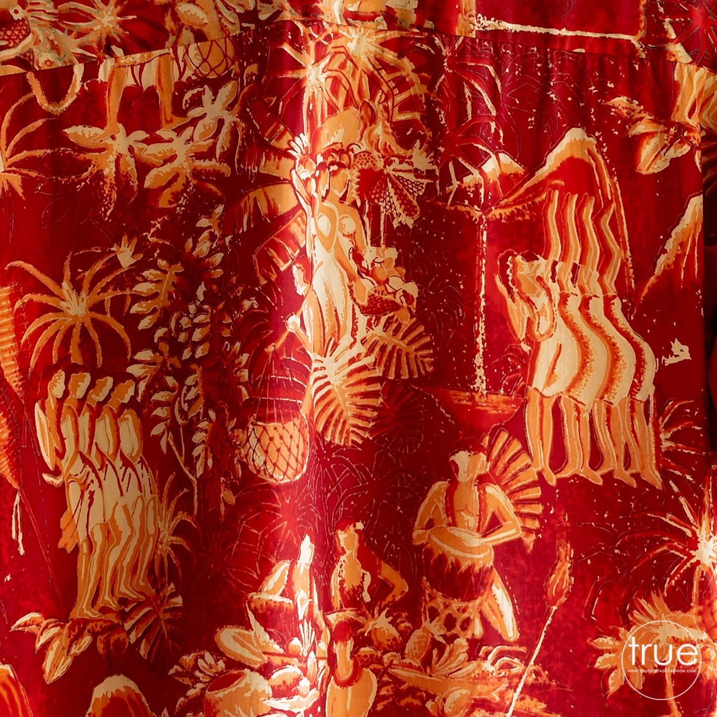 vintage 1950's shirt ...men's ALFRED SHAHEEN hand printed hawaiian shirt