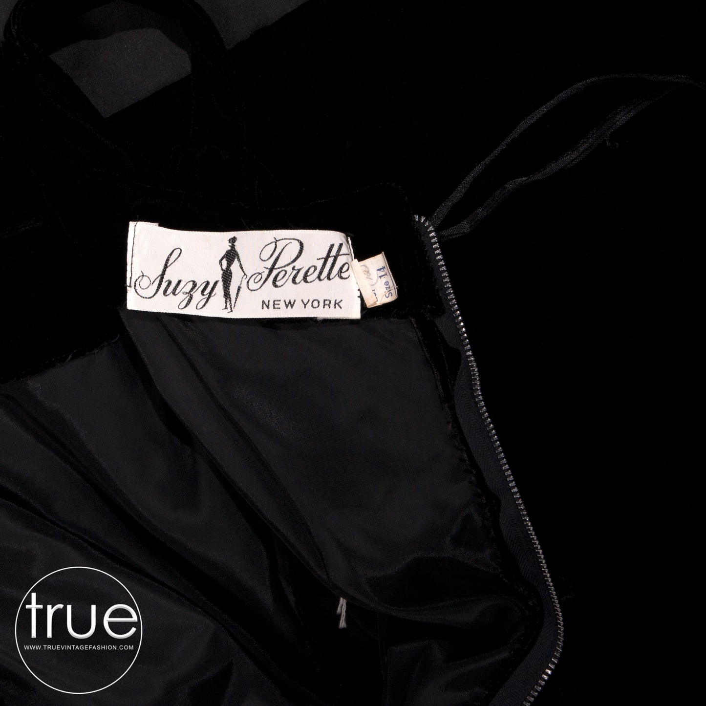 vintage 1950's dress ...classic Suzy Perette black velvet and matte cocktail party dress