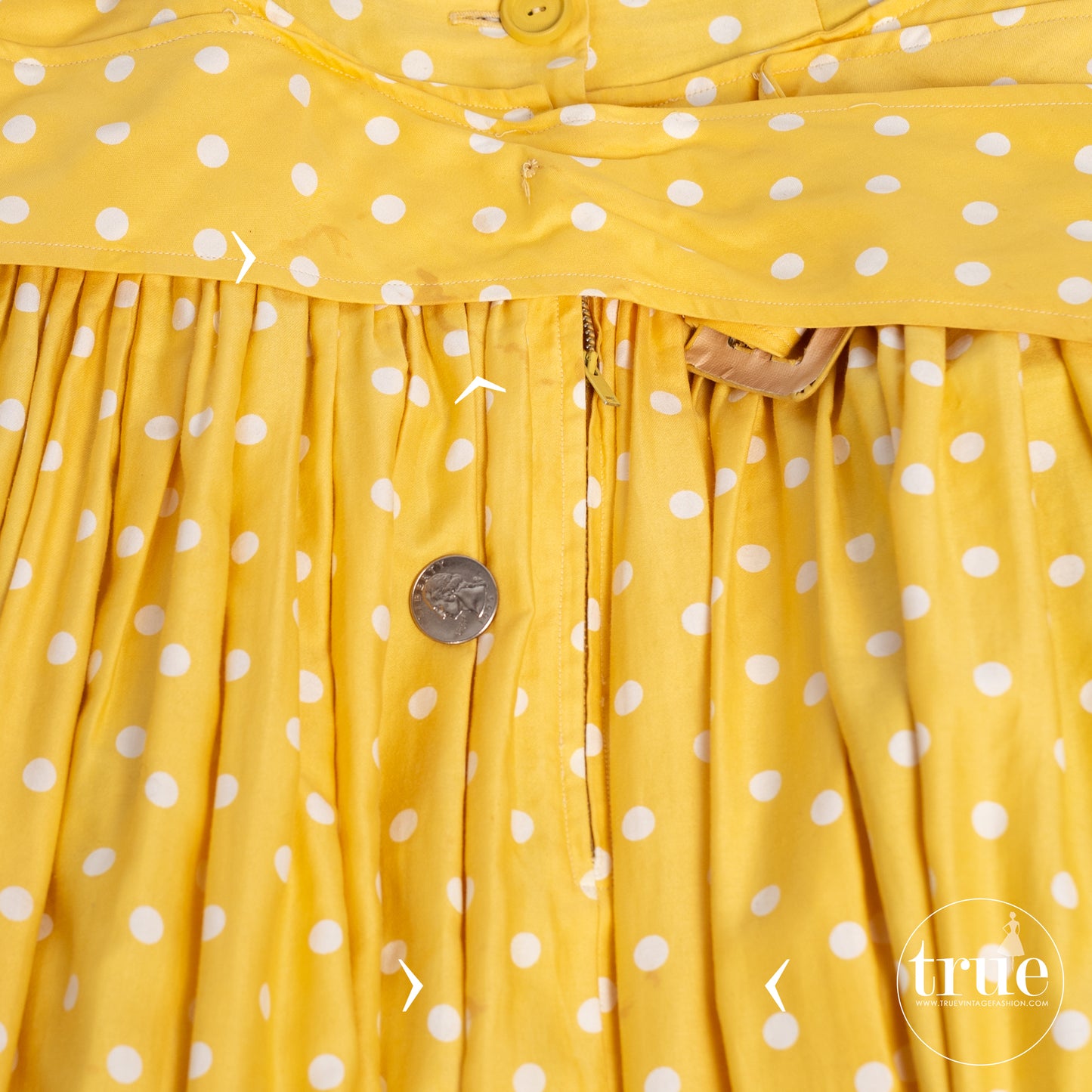 1950's Suzy Perette yellow polka dot dress