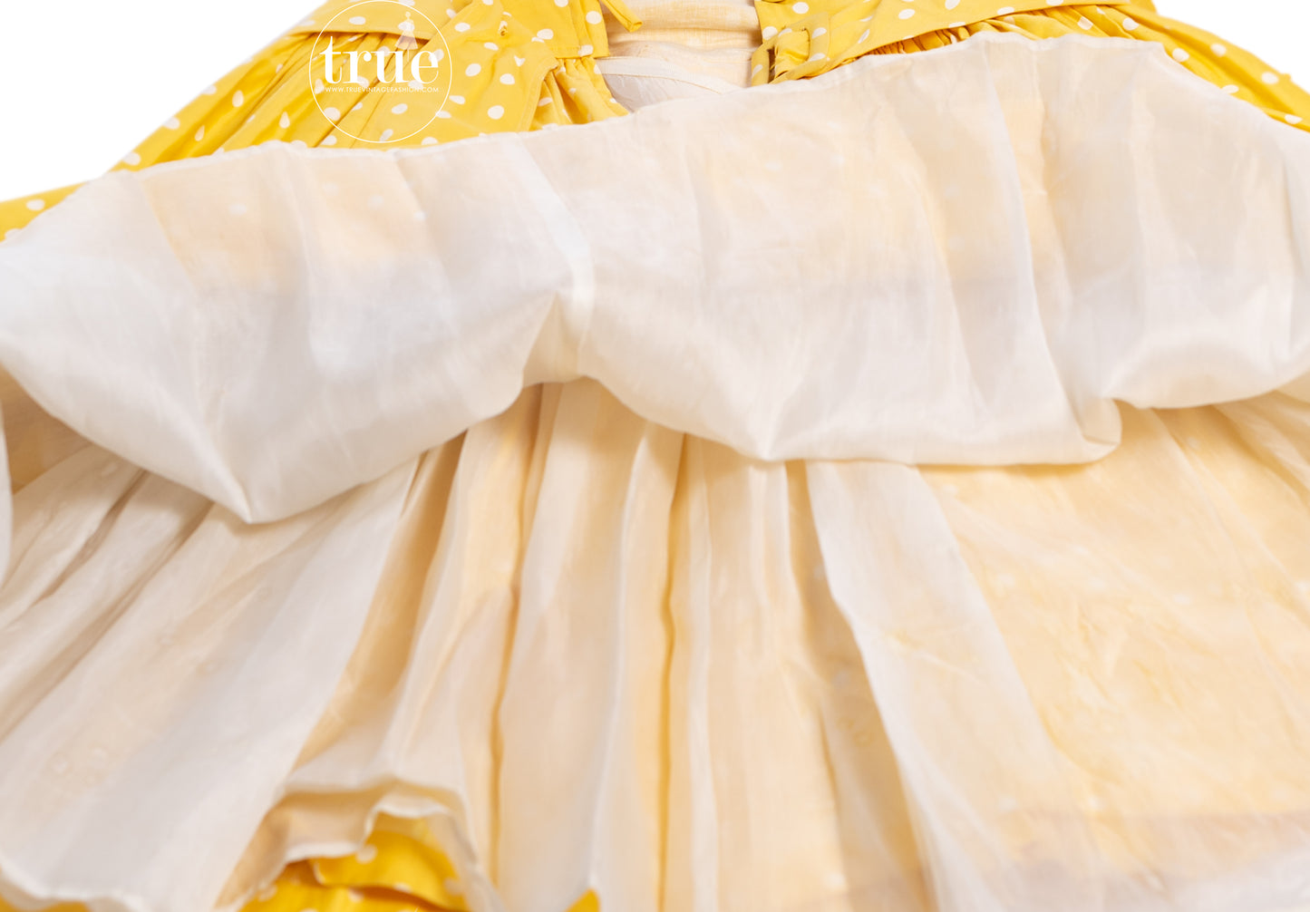 1950's Suzy Perette yellow polka dot dress
