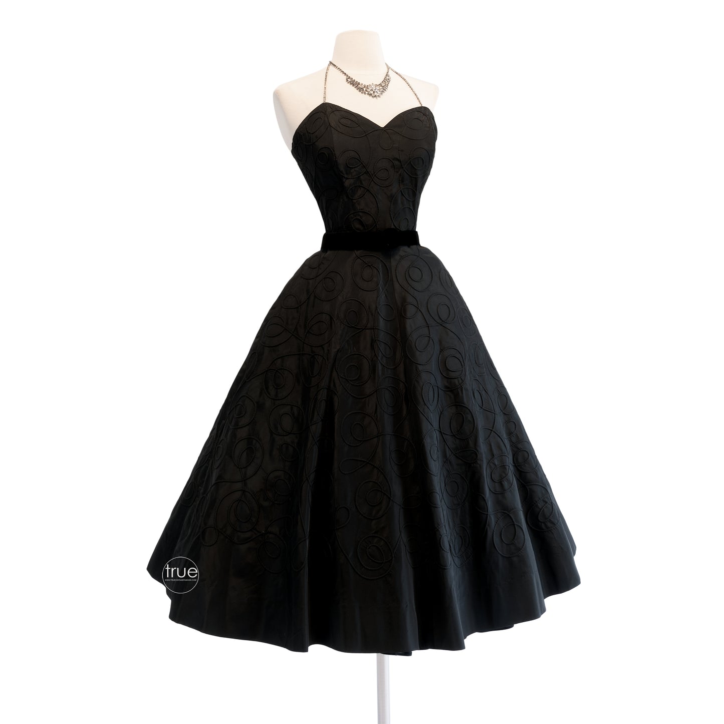 vintage 1950's dress ...classic Suzy Perette black corded full skirt dress & bolero