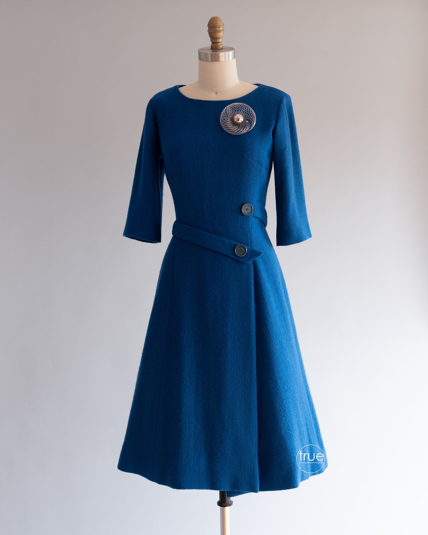 vintage 1960's dress ...timeless Suzy Perette blue bouclé dress