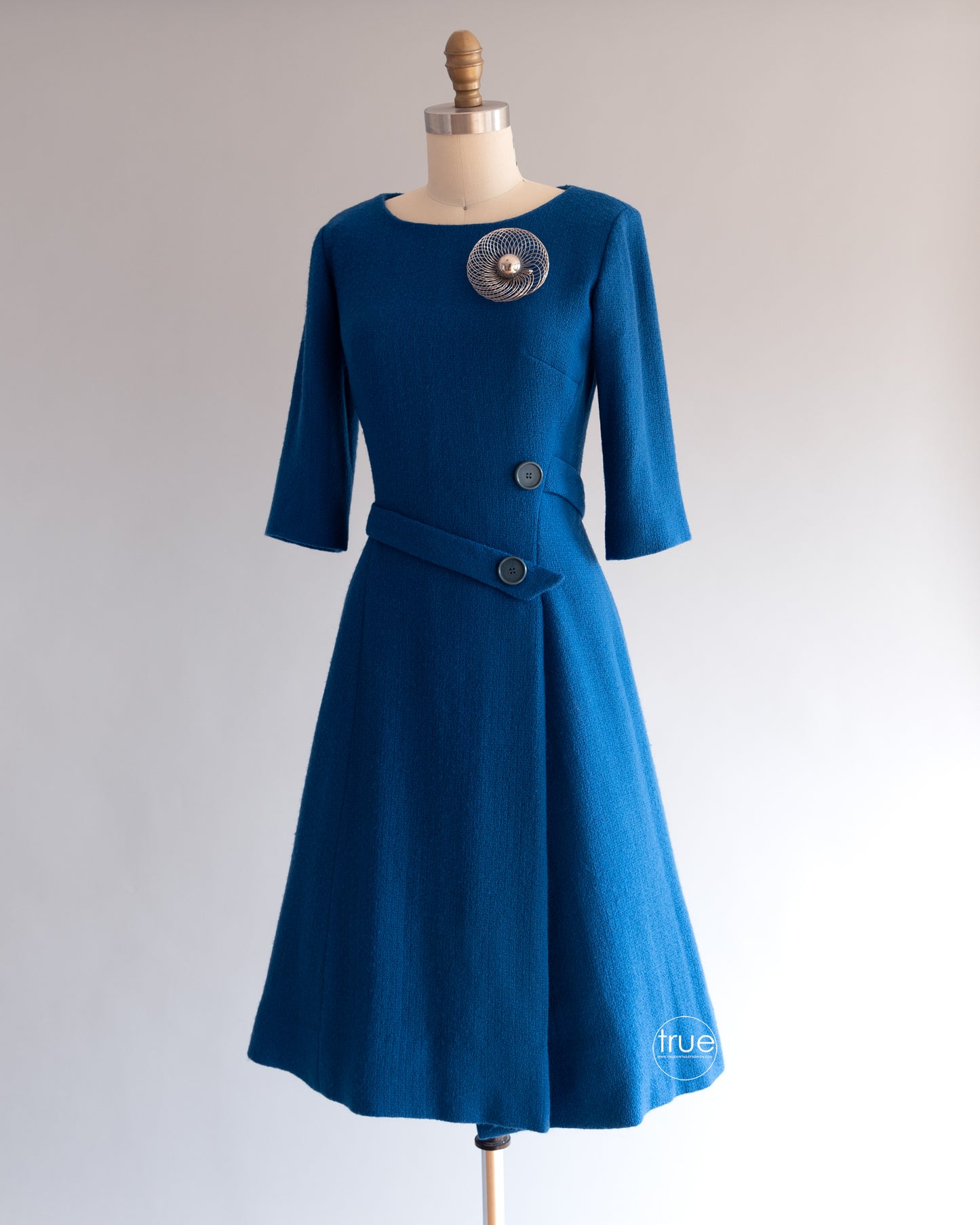 vintage 1960's dress ...timeless Suzy Perette blue bouclé dress