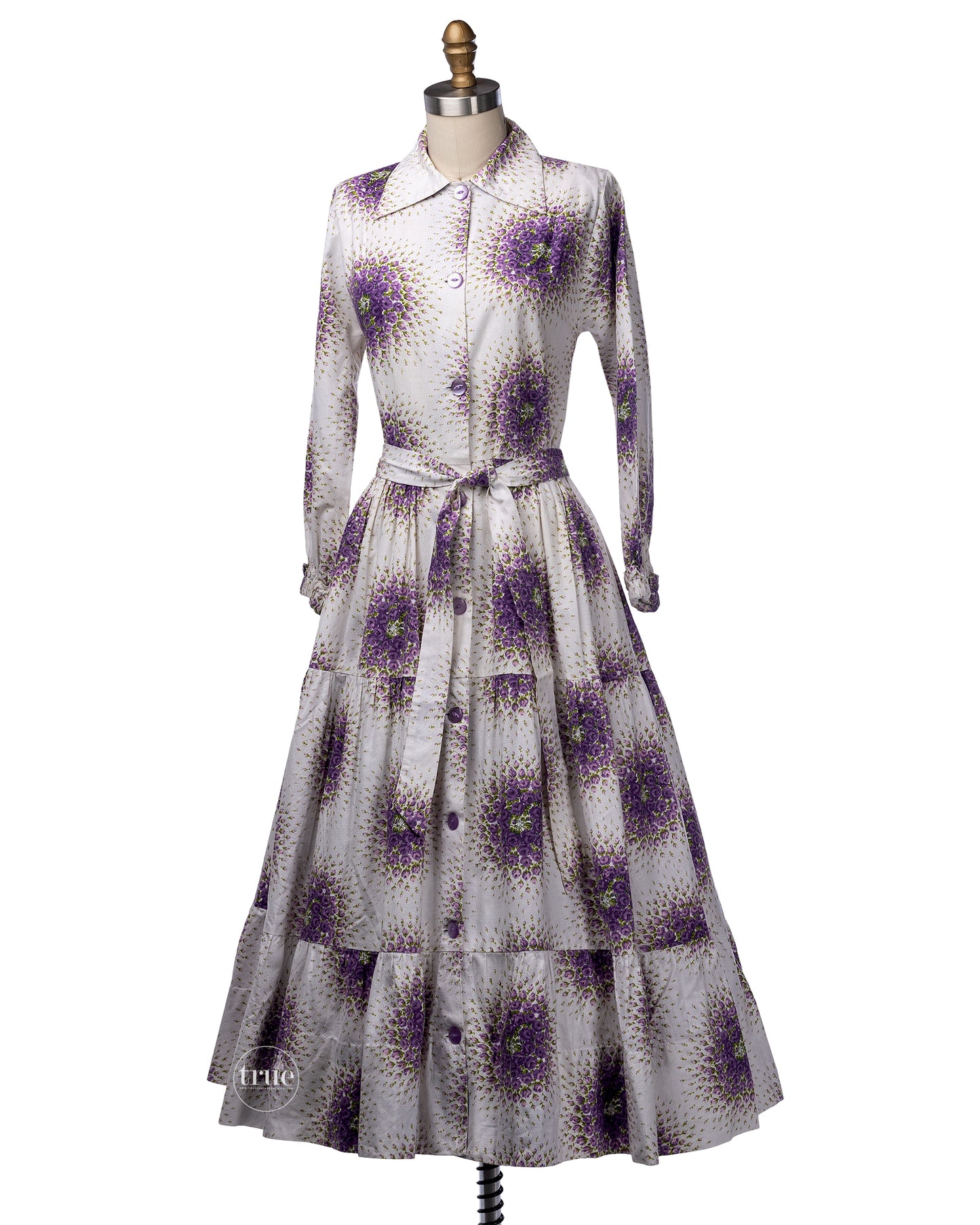 vintage 1940's dress ...rare Thornton Varley Hull floral spray dress