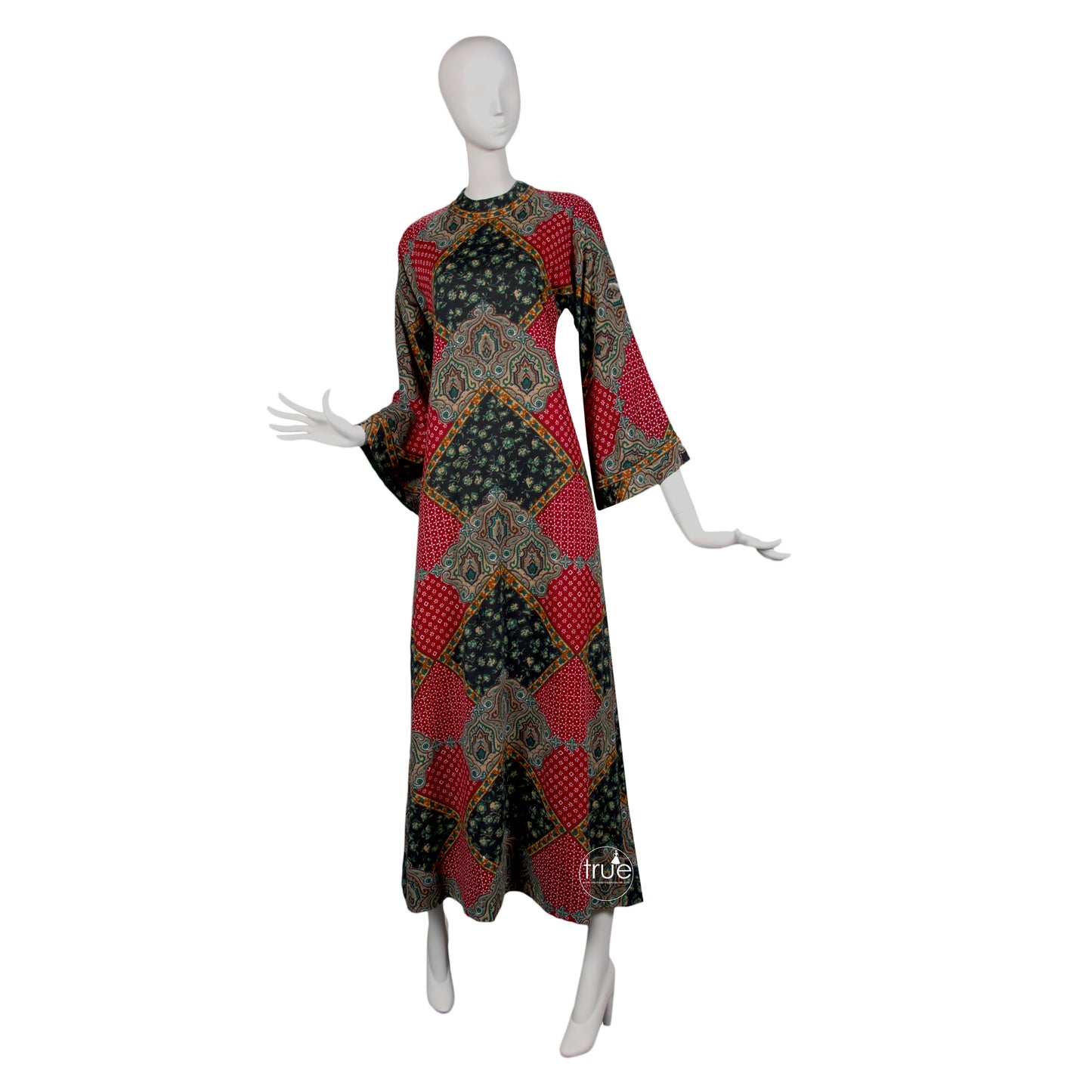 vintage 1960's dress ...amazing designer Tina Leser Original wool ethnic dashiki caftan dress