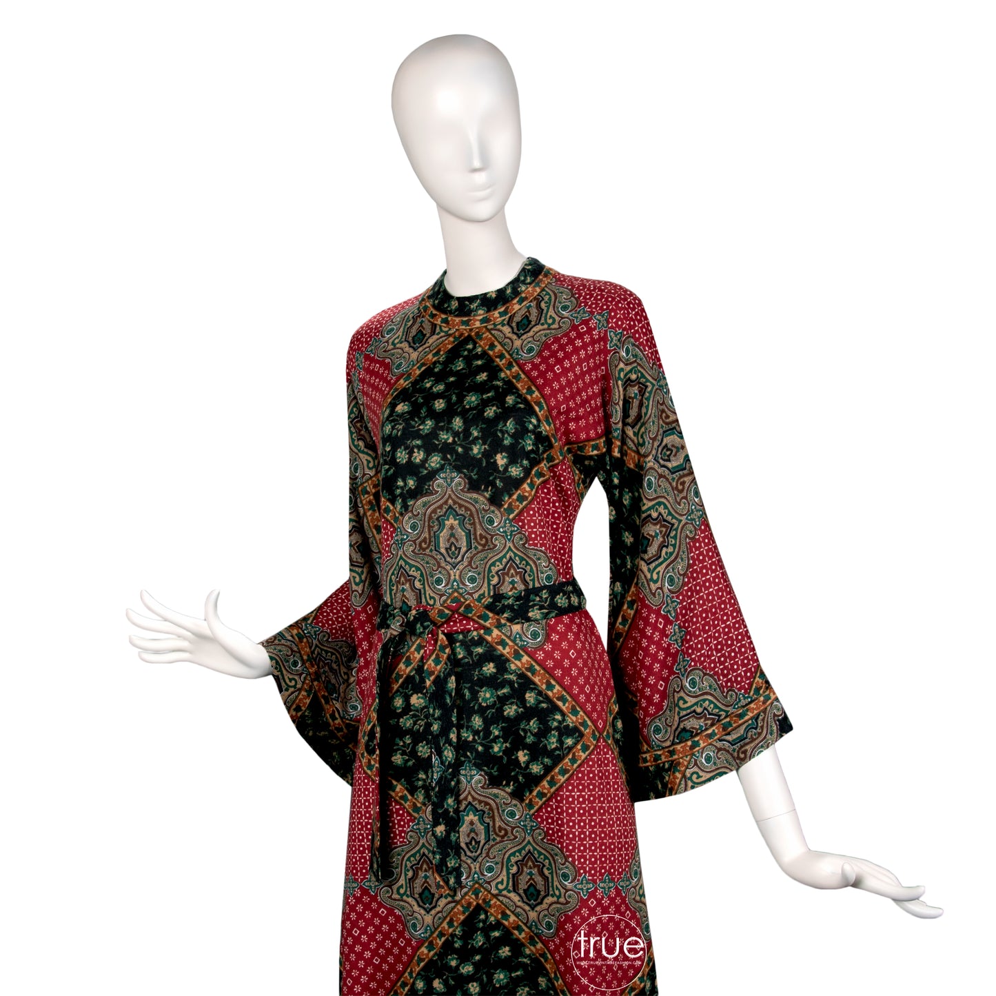 vintage 1960's dress ...amazing designer Tina Leser Original wool ethnic dashiki caftan dress