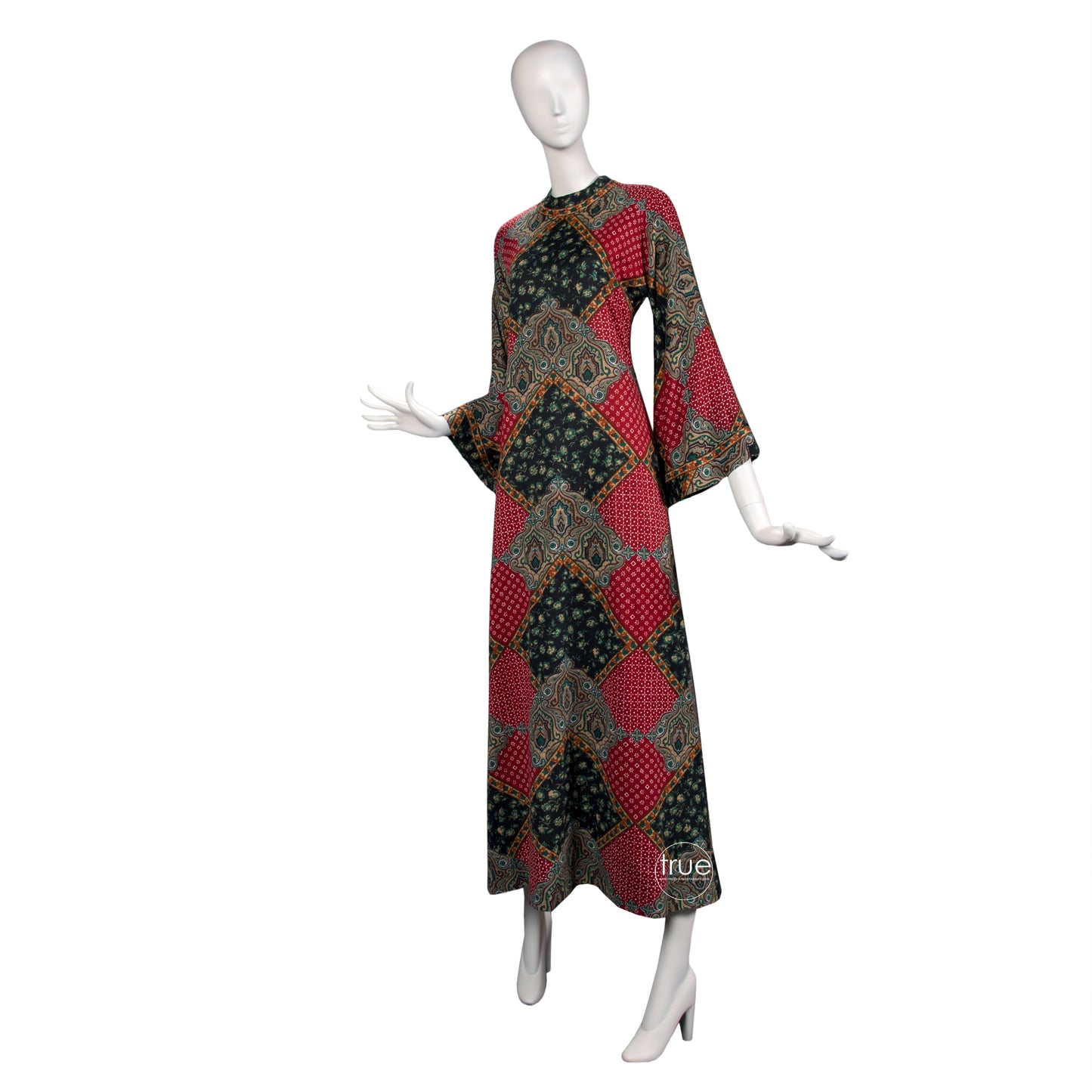 vintage 1960's dress ...amazing designer Tina Leser Original wool ethnic dashiki caftan dress