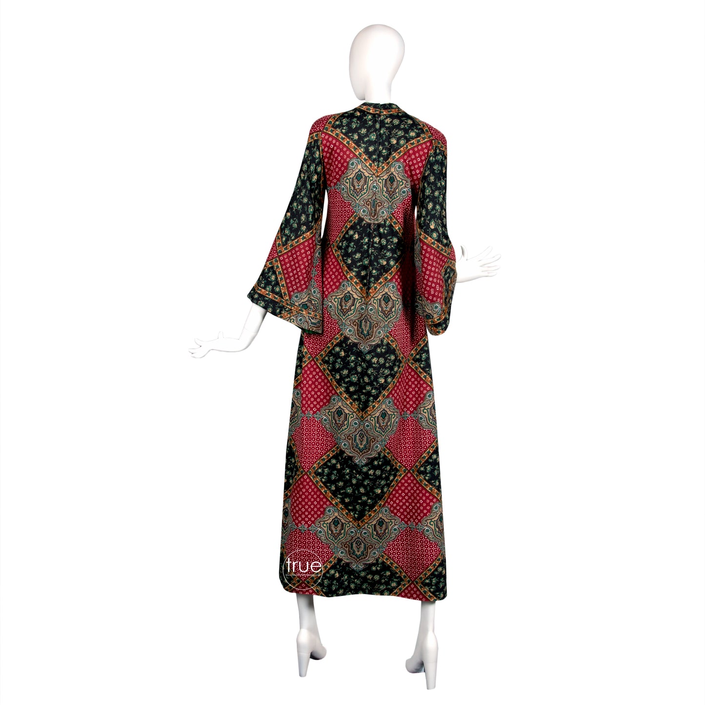 vintage 1960's dress ...amazing designer Tina Leser Original wool ethnic dashiki caftan dress