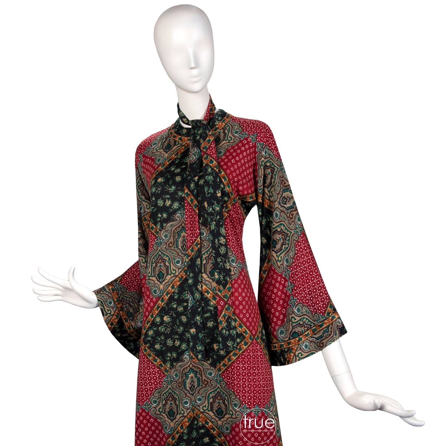 vintage 1960's dress ...amazing designer Tina Leser Original wool ethnic dashiki caftan dress