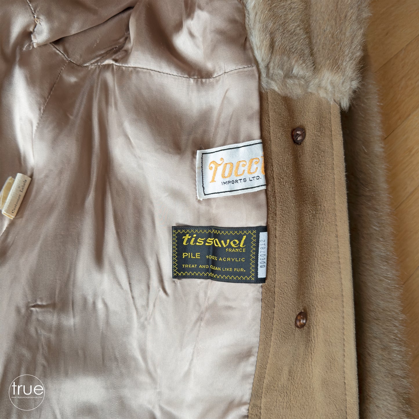 vintage 1960's coat ...superfly TOCCI french faux fur & suede windowpane coat